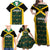 Jamaica Football Custom Family Matching Off Shoulder Maxi Dress and Hawaiian Shirt Black Ethnic Motifs LT9 - Wonder Print Shop