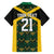 Jamaica Football Custom Family Matching Off Shoulder Maxi Dress and Hawaiian Shirt Black Ethnic Motifs LT9 - Wonder Print Shop