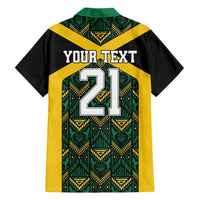 Jamaica Football Custom Family Matching Off Shoulder Short Dress and Hawaiian Shirt Black Ethnic Motifs LT9 - Wonder Print Shop
