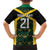Jamaica Football Custom Family Matching Short Sleeve Bodycon Dress and Hawaiian Shirt Black Ethnic Motifs - Wonder Print Shop