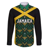 Jamaica Football Custom Family Matching Summer Maxi Dress and Hawaiian Shirt Black Ethnic Motifs - Wonder Print Shop