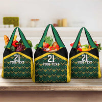 Jamaica Football Custom Grocery Bag Black Ethnic Motifs