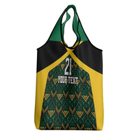 Jamaica Football Custom Grocery Bag Black Ethnic Motifs