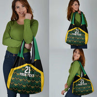 Jamaica Football Custom Grocery Bag Black Ethnic Motifs