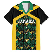 Jamaica Football Custom Hawaiian Shirt Black Ethnic Motifs - Wonder Print Shop