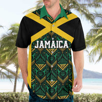 Jamaica Football Custom Hawaiian Shirt Black Ethnic Motifs - Wonder Print Shop