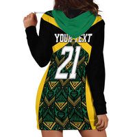 Jamaica Football Custom Hoodie Dress Black Ethnic Motifs - Wonder Print Shop
