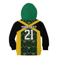 Jamaica Football Custom Kid Hoodie Black Ethnic Motifs - Wonder Print Shop
