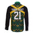 Jamaica Football Custom Long Sleeve Button Shirt Black Ethnic Motifs - Wonder Print Shop