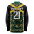 Jamaica Football Custom Long Sleeve Shirt Black Ethnic Motifs - Wonder Print Shop