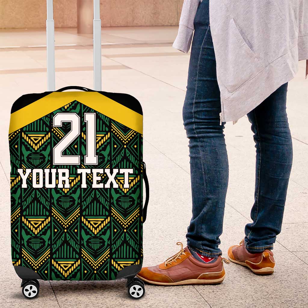 Jamaica Football Custom Luggage Cover Black Ethnic Motifs - Wonder Print Shop