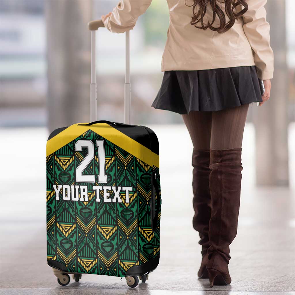 Jamaica Football Custom Luggage Cover Black Ethnic Motifs - Wonder Print Shop