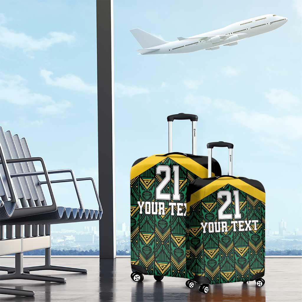 Jamaica Football Custom Luggage Cover Black Ethnic Motifs - Wonder Print Shop