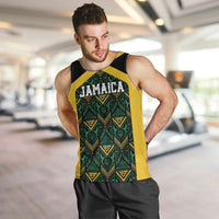 Jamaica Football Custom Men Tank Top Black Ethnic Motifs - Wonder Print Shop