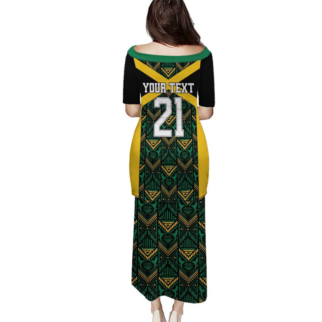 Jamaica Football Custom Puletasi Black Ethnic Motifs - Wonder Print Shop