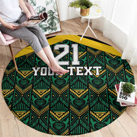 Jamaica Football Custom Round Carpet Black Ethnic Motifs