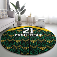Jamaica Football Custom Round Carpet Black Ethnic Motifs