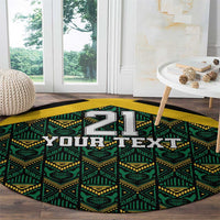 Jamaica Football Custom Round Carpet Black Ethnic Motifs