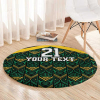 Jamaica Football Custom Round Carpet Black Ethnic Motifs