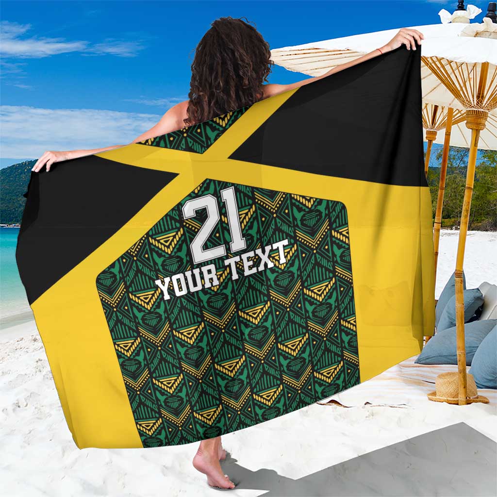 Jamaica Football Custom Sarong Black Ethnic Motifs - Wonder Print Shop