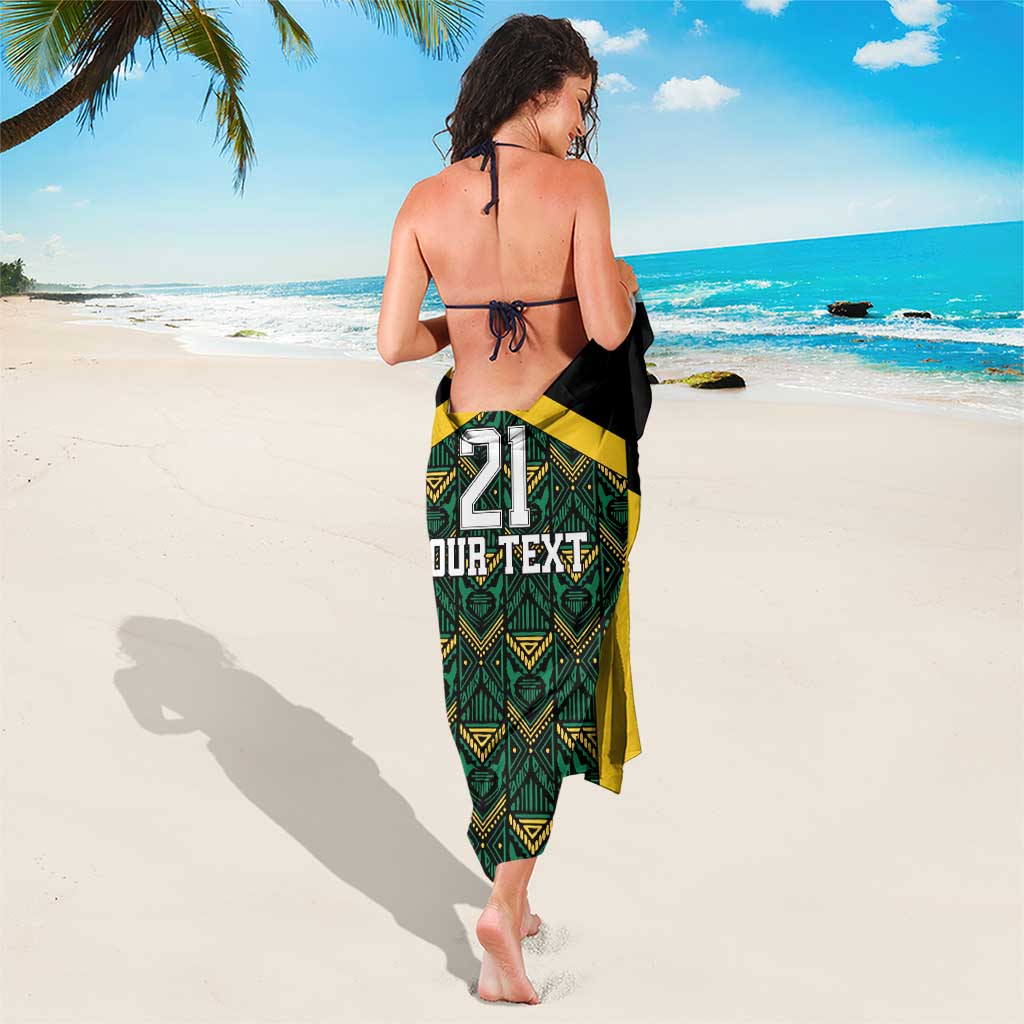 Jamaica Football Custom Sarong Black Ethnic Motifs - Wonder Print Shop