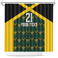 Jamaica Football Custom Shower Curtain Black Ethnic Motifs