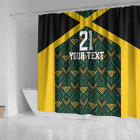 Jamaica Football Custom Shower Curtain Black Ethnic Motifs