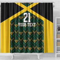 Jamaica Football Custom Shower Curtain Black Ethnic Motifs