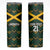 Jamaica Football Custom Skinny Tumbler Black Ethnic Motifs - Wonder Print Shop