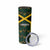 Jamaica Football Custom Skinny Tumbler Black Ethnic Motifs - Wonder Print Shop