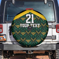 Jamaica Football Custom Spare Tire Cover Black Ethnic Motifs - Wonder Print Shop