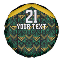 Jamaica Football Custom Spare Tire Cover Black Ethnic Motifs - Wonder Print Shop