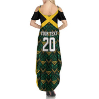 Jamaica Football Custom Summer Maxi Dress Black Ethnic Motifs - Wonder Print Shop