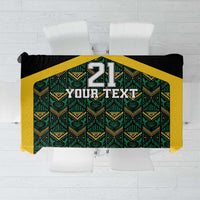 Jamaica Football Custom Tablecloth Black Ethnic Motifs - Wonder Print Shop