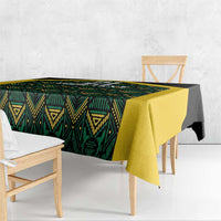 Jamaica Football Custom Tablecloth Black Ethnic Motifs - Wonder Print Shop
