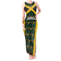 Jamaica Football Custom Tank Maxi Dress Black Ethnic Motifs - Wonder Print Shop