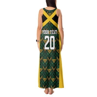 Jamaica Football Custom Tank Maxi Dress Black Ethnic Motifs - Wonder Print Shop