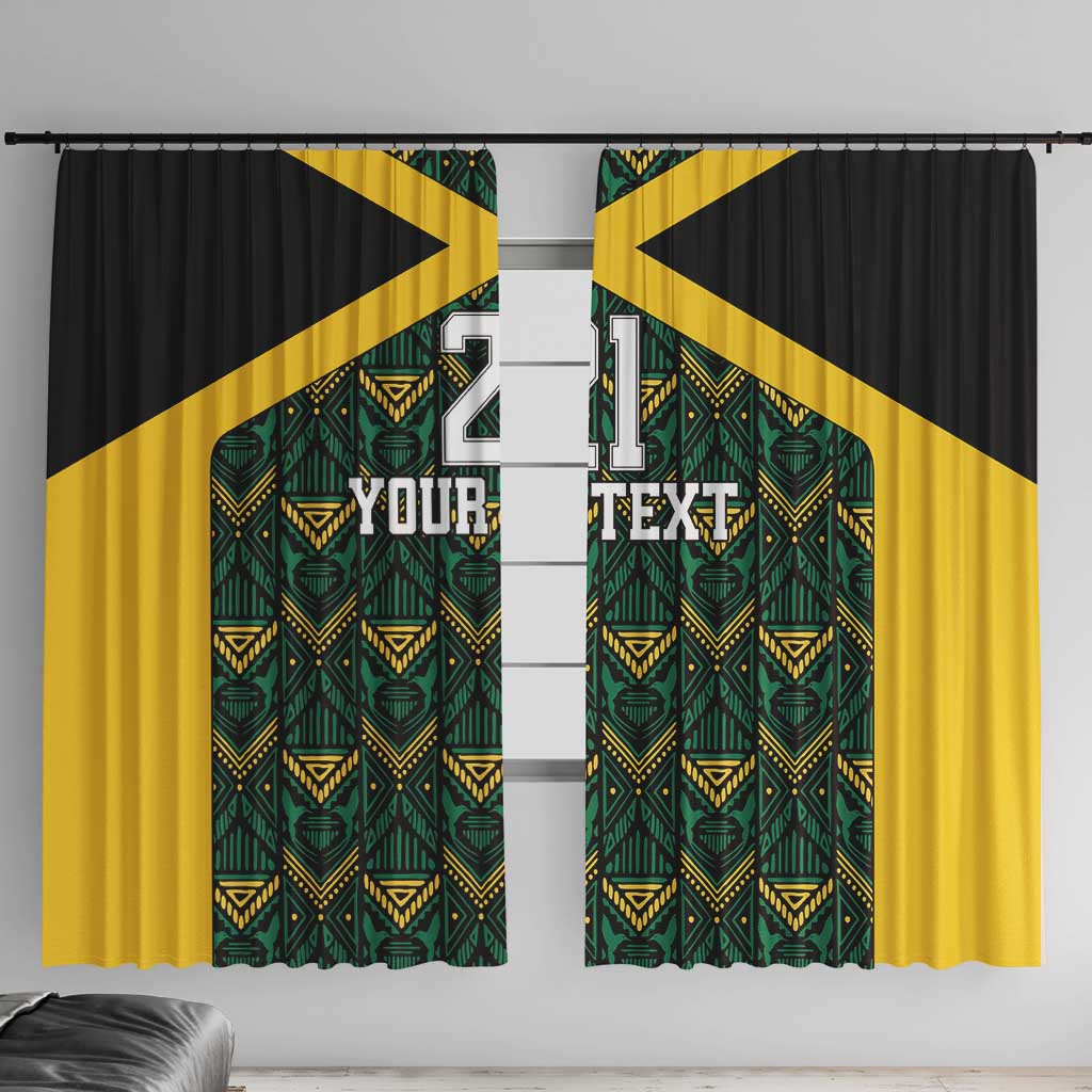 Jamaica Football Custom Window Curtain Black Ethnic Motifs - Wonder Print Shop
