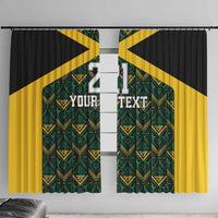Jamaica Football Custom Window Curtain Black Ethnic Motifs - Wonder Print Shop