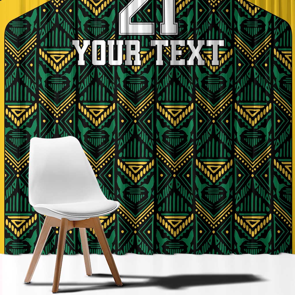 Jamaica Football Custom Window Curtain Black Ethnic Motifs - Wonder Print Shop