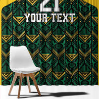Jamaica Football Custom Window Curtain Black Ethnic Motifs - Wonder Print Shop
