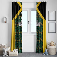 Jamaica Football Custom Window Curtain Black Ethnic Motifs - Wonder Print Shop