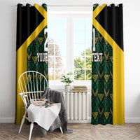 Jamaica Football Custom Window Curtain Black Ethnic Motifs - Wonder Print Shop
