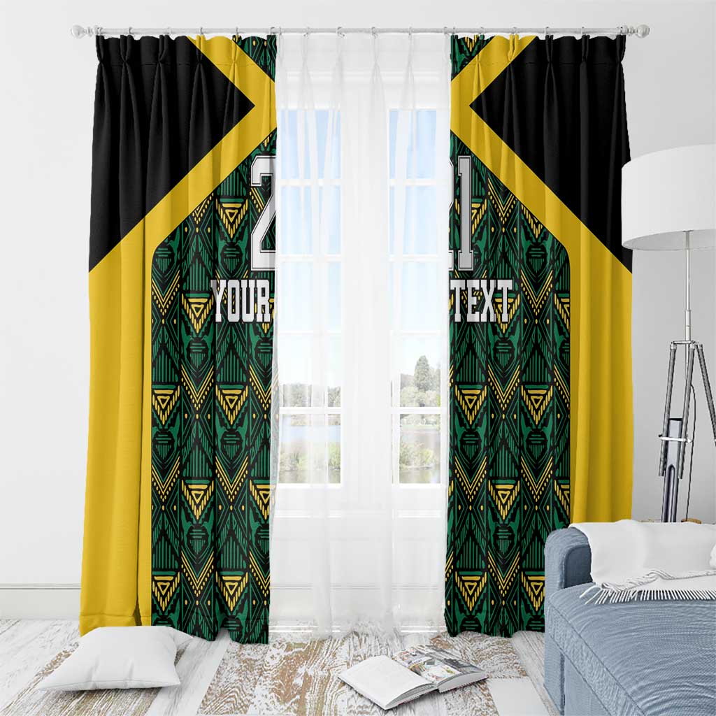 Jamaica Football Custom Window Curtain Black Ethnic Motifs - Wonder Print Shop