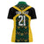 Jamaica Football Custom Women Polo Shirt Black Ethnic Motifs - Wonder Print Shop