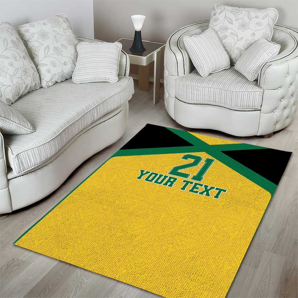 Jamaica Football Custom Area Rug Gold Ethnic Motifs LT9 - Wonder Print Shop