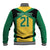 Jamaica Football Custom Baseball Jacket Gold Ethnic Motifs LT9 - Wonder Print Shop