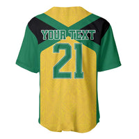 Jamaica Football Custom Baseball Jersey Gold Ethnic Motifs LT9 - Wonder Print Shop