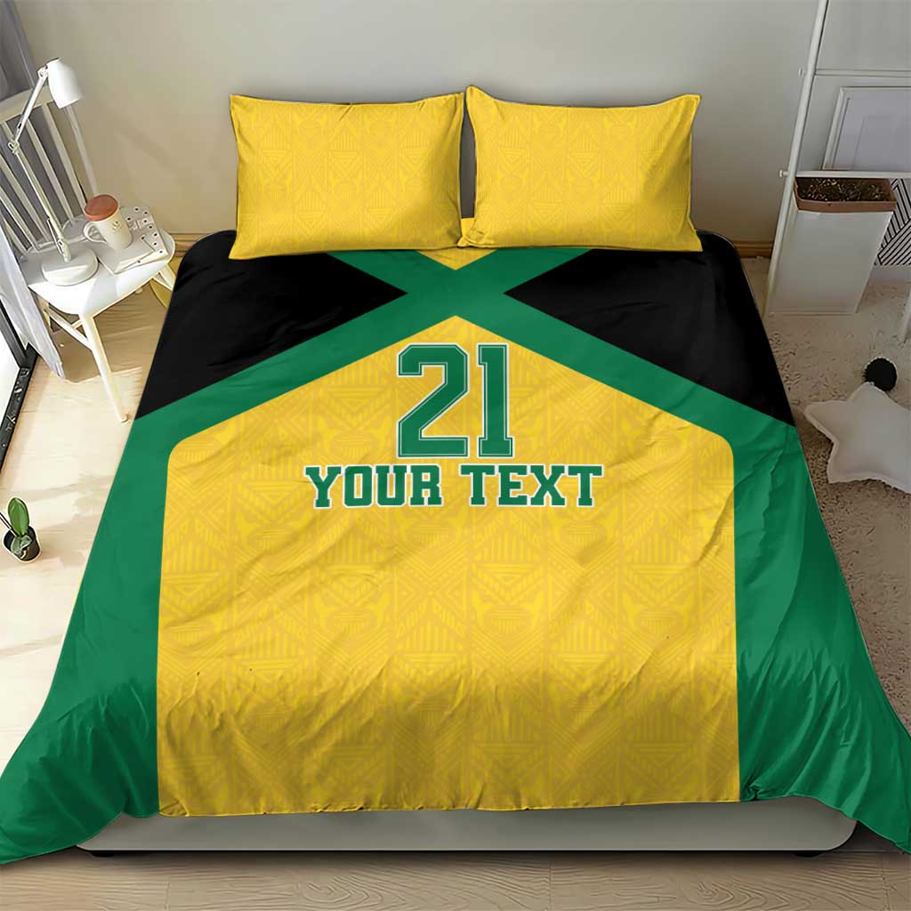 Jamaica Football Custom Bedding Set Gold Ethnic Motifs LT9 - Wonder Print Shop