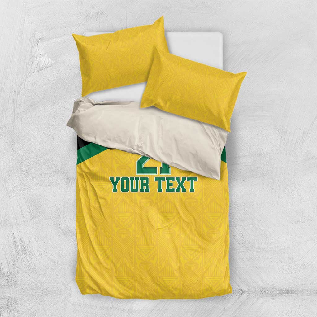 Jamaica Football Custom Bedding Set Gold Ethnic Motifs LT9 - Wonder Print Shop